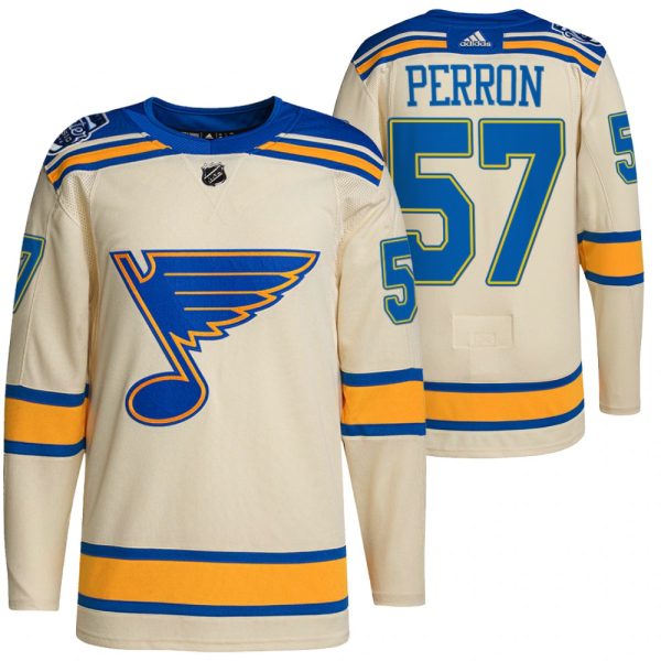 Herren St. Louis Blues Eishockey Trikot David Perron #57 2022 Winter Classic Cream Authentic